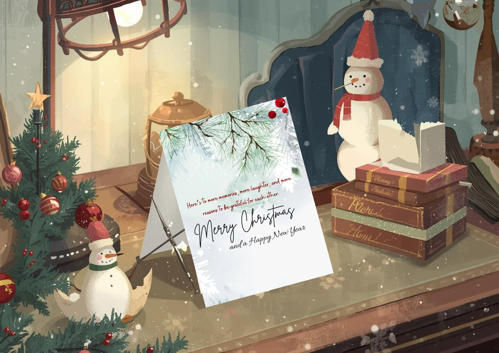 Digital Foldable Beautiful Classic Styled Empty Christmas Cards Bundle of 5: Printable 5"x 7" and 4"x 6"