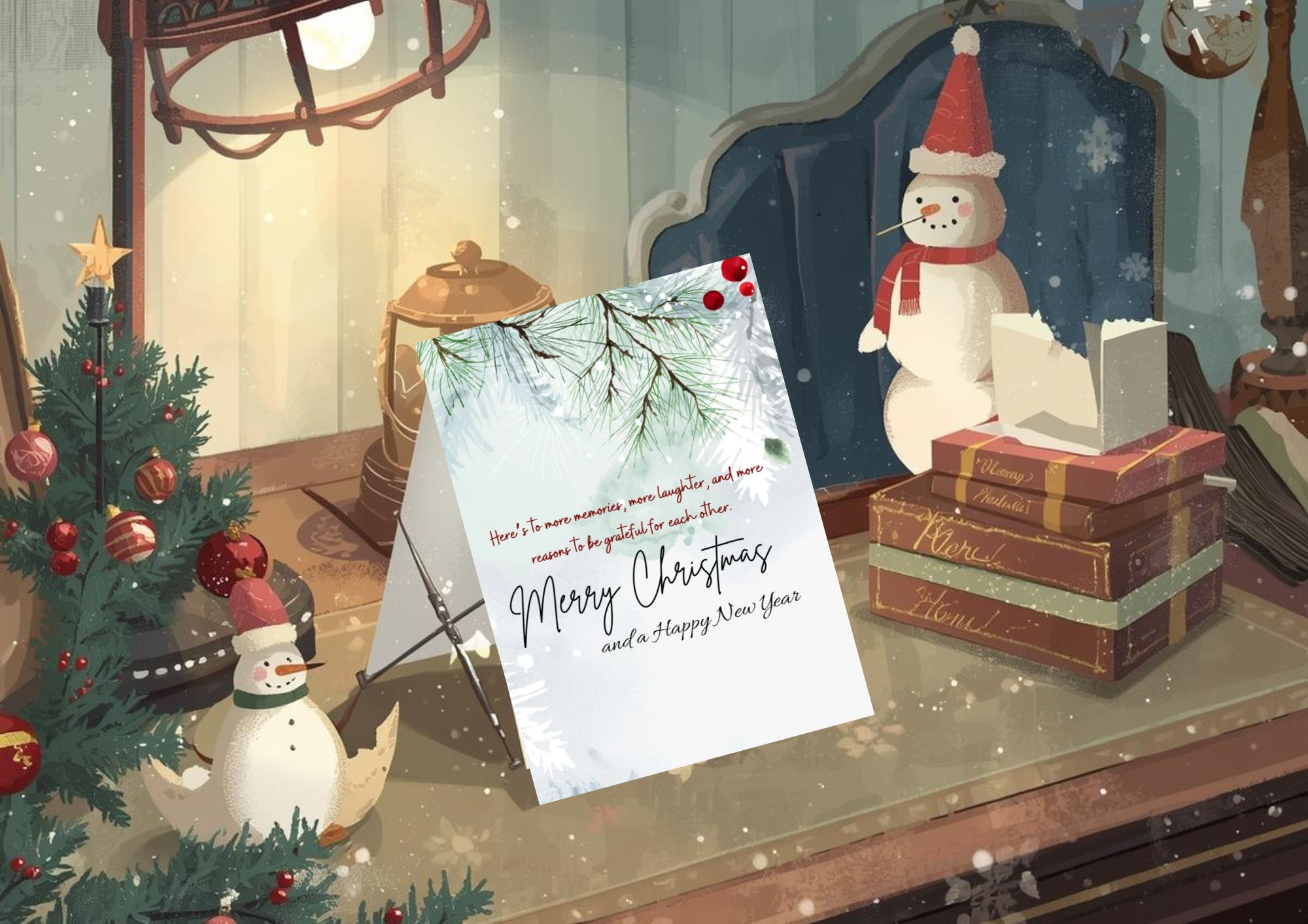 Digital Foldable Beautiful Classic Styled Empty Christmas Cards Bundle of 5: Printable 5"x 7" and 4"x 6"