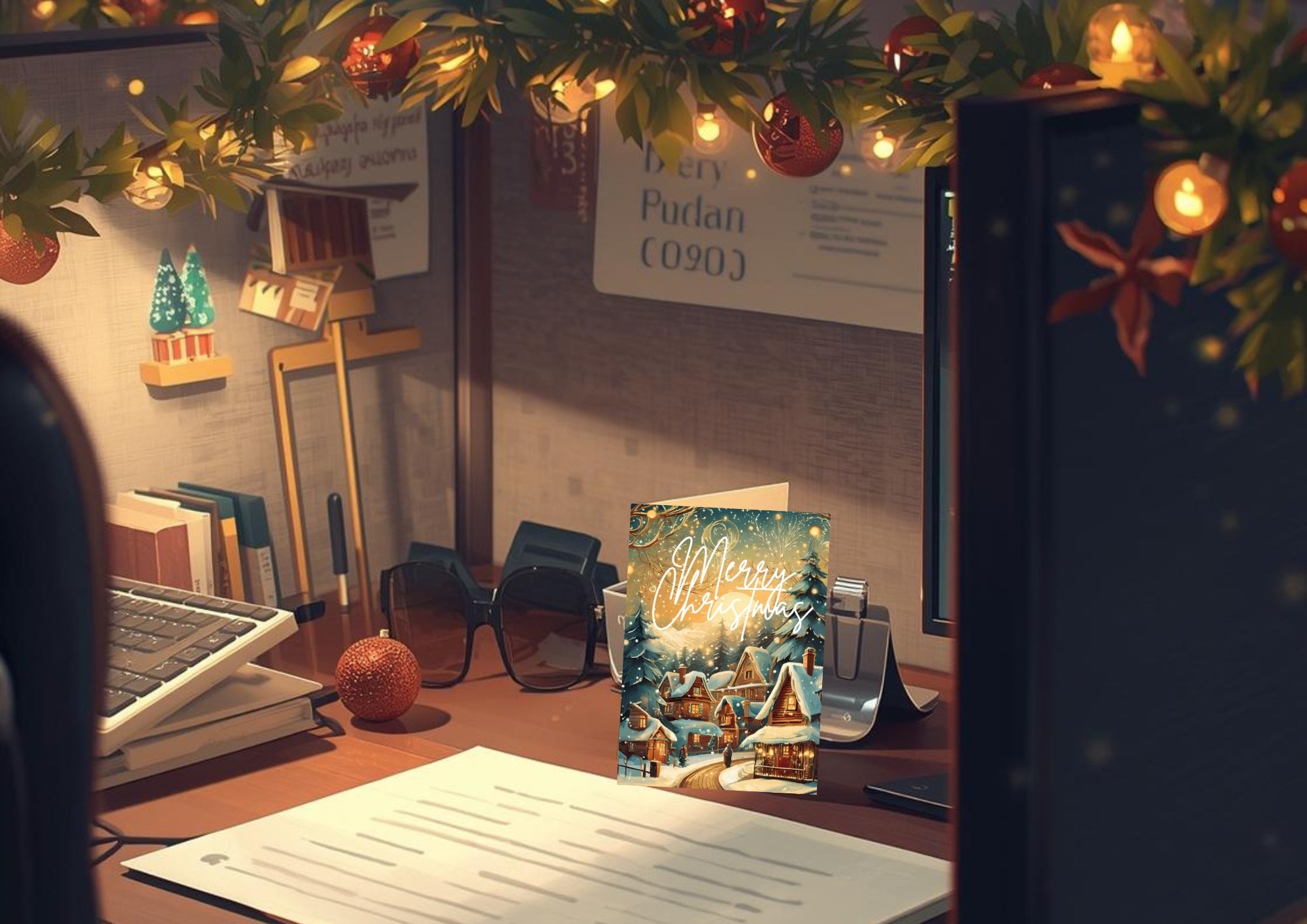 Digital Foldable Beautiful Vintage Styled Empty Christmas Cards Bundle of 5: Printable 5"x 7" and 4"x 6"